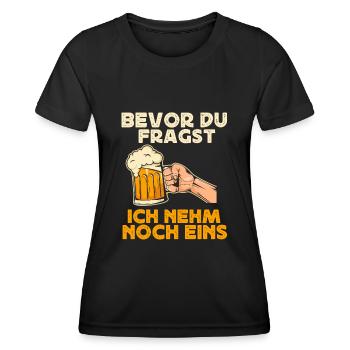 Bier Trinken, Party Bier Saufen - Frauen Funktions-T-Shirt - Schwarz - Vorne - AI Model Female 172 light (172cm)