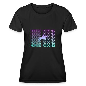 Horse riding - Women's Functional T-Shirt - black - Front - AI Model Female 172 light (172cm)