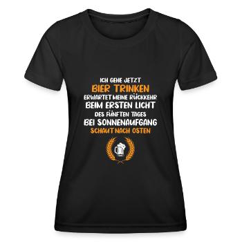 Bier Trinken, Party Bier Saufen - Frauen Funktions-T-Shirt - Schwarz - Vorne - AI Model Female 172 light (172cm)