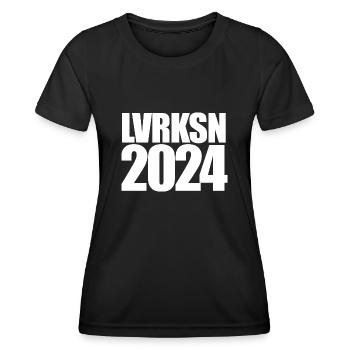LVRKSN - Leverkusen - Deutscher Meister 2024 - Frauen Funktions-T-Shirt - Schwarz - Vorne - AI Model Female 172 light (172cm)