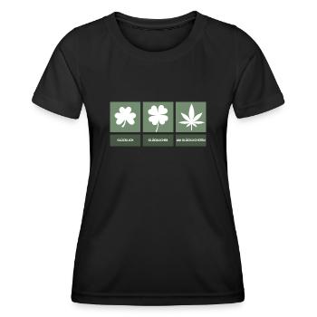 Cannabis Cannabis Leaf Smoking Weed Grass Saying - Women's Functional T-Shirt - black - Front - AI Model Female 172 light (172cm)