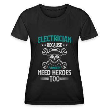 Electricité Hommes Watt Lightning - T-shirt sport Femme - noir - Devant - AI Model Female 172 light (172cm)