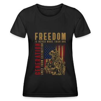 Guerre, Tanks, Paix, Force aérienne - T-shirt sport Femme - noir - Devant - AI Model Female 172 light (172cm)