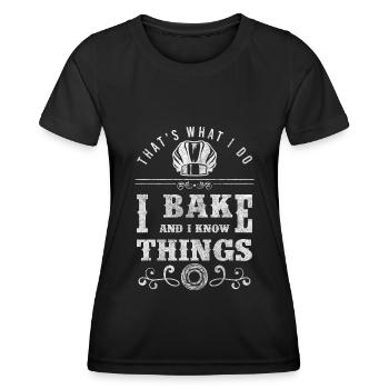 Baking Bun Cupcake - T-shirt sport Femme - noir - Devant - AI Model Female 172 light (172cm)
