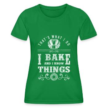 Backen Brötchen Cupcake - Frauen Funktions-T-Shirt - Kelly Green - Vorne - AI Model Female 172 dark (172cm)