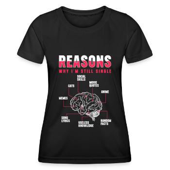 Allein Beziehung Junggesellin Alleinstehend - Frauen Funktions-T-Shirt - Schwarz - Vorne - AI Model Female 172 light (172cm)