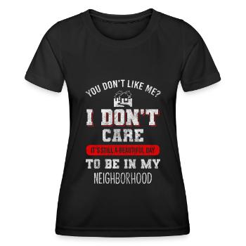 Neighbors Humor Alcohol Housewarming - Women's Functional T-Shirt - black - Front - AI Model Female 172 light (172cm)