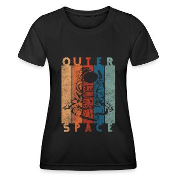 Astronaute Planète Cosmos - T-shirt sport Femme - noir - Devant - AI Model Female 172 light (172cm)