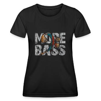 Plus Bass Please Clé de fa pour bassistes - T-shirt sport Femme - noir - Devant - AI Model Female 172 light (172cm)
