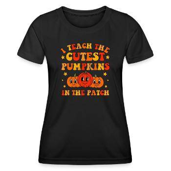 I Teach The Cutest Pumpkins In The Patch Groovy - Women's Functional T-Shirt - black - Front - AI Model Female 172 light (172cm)