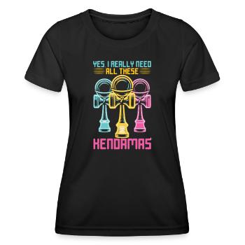Kendama Retro 80er Jahre Vaporwave Kendama - Frauen Funktions-T-Shirt - Schwarz - Vorne - AI Model Female 172 light (172cm)