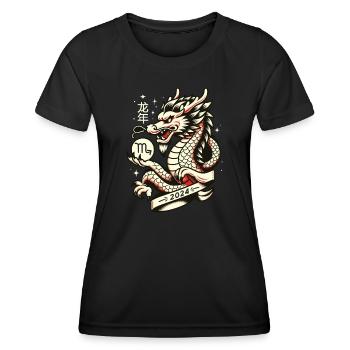 Skorpion Sternzeichen Jahr des Drachen Tierkreiszeichen - Frauen Funktions-T-Shirt - Schwarz - Vorne - AI Model Female 172 light (172cm)