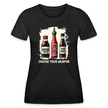 Funny Pho Sauces - Women's Functional T-Shirt - black - Front - AI Model Female 172 light (172cm)