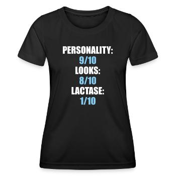 Drôle d’intolérant au lactose - T-shirt sport Femme - noir - Devant - AI Model Female 172 light (172cm)