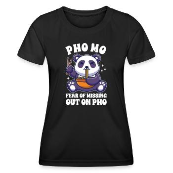 Lustige Pho Süßer Panda Eating Pho - Frauen Funktions-T-Shirt - Schwarz - Vorne - AI Model Female 172 light (172cm)
