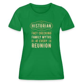 Drôle d’historien Généalogie Généalogiste - T-shirt sport Femme - vert - Devant - AI Model Female 172 dark (172cm)