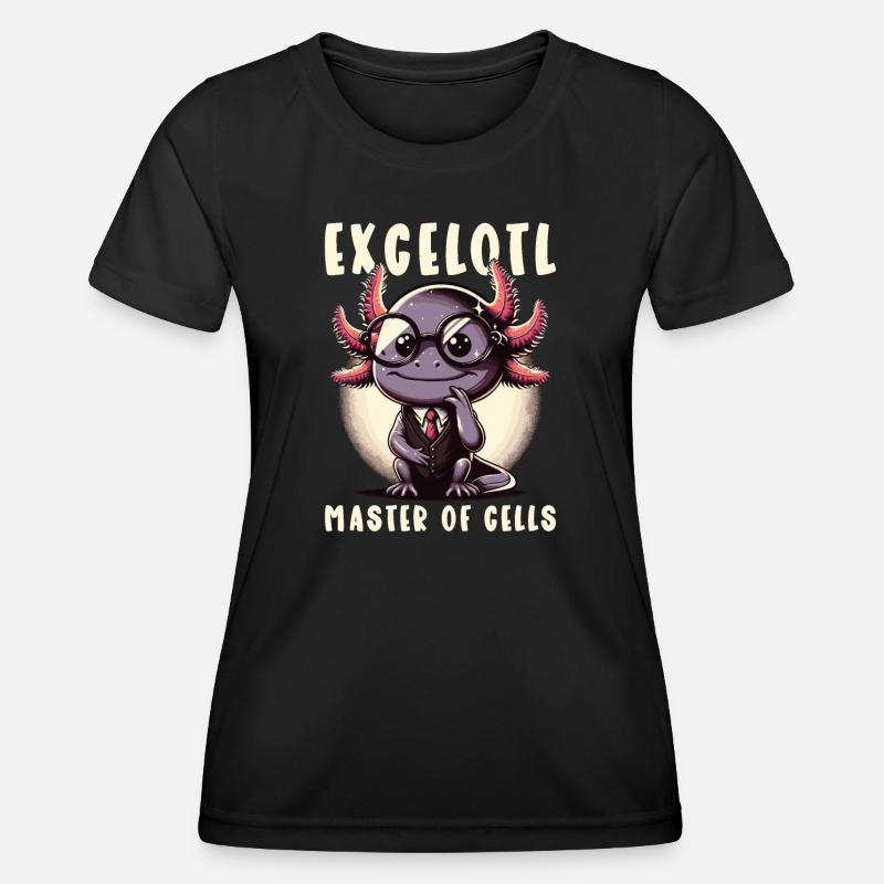 Excelotl Geeky Spreadsheet Axolotl - Women's Functional T-Shirt - black