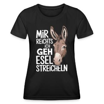 Esel Eselchen Maultier Muli - Frauen Funktions-T-Shirt - Schwarz - Vorne - AI Model Female 172 light (172cm)