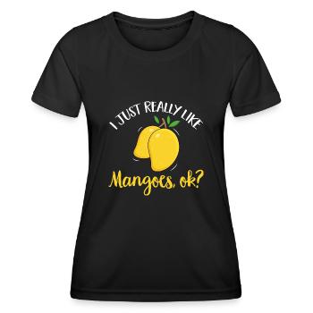 Mango Frucht Mango - Frauen Funktions-T-Shirt - Schwarz - Vorne - AI Model Female 172 light (172cm)