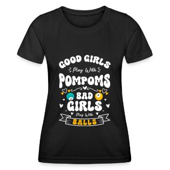 Billard Training Queue Kugel - Frauen Funktions-T-Shirt - Schwarz - Vorne - AI Model Female 172 light (172cm)