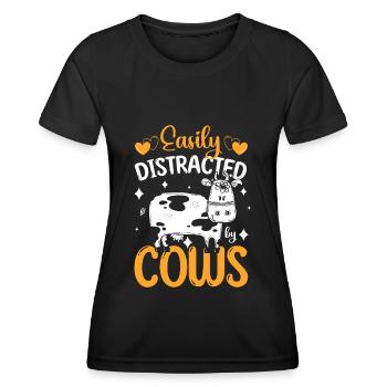 Kühe Bauer Nutztier - Frauen Funktions-T-Shirt - Schwarz - Vorne - AI Model Female 172 light (172cm)
