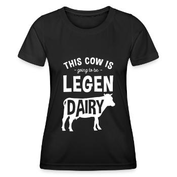 Kuh Landwirt Muh Tierliebe - Frauen Funktions-T-Shirt - Schwarz - Vorne - AI Model Female 172 light (172cm)