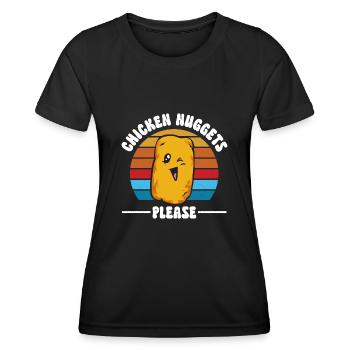 Chicken Nugget Liebhaber Chicken Nuggets - Frauen Funktions-T-Shirt - Schwarz - Vorne - AI Model Female 172 light (172cm)