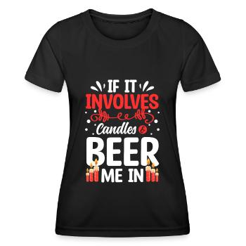 Kerzen Feuer Romantik - Frauen Funktions-T-Shirt - Schwarz - Vorne - AI Model Female 172 light (172cm)