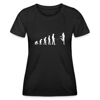 Évolution du saut à la corde à sauter - T-shirt sport Femme - noir - Devant - AI Model Female 172 light (172cm)