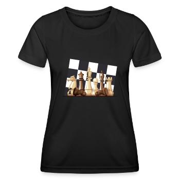 Chess board - Women's Functional T-Shirt - black - Front - AI Model Female 172 light (172cm)