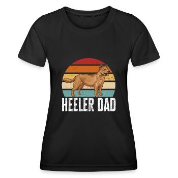 Bouvier australien Red Blue Heeler - T-shirt sport Femme - noir - Devant - AI Model Female 172 light (172cm)