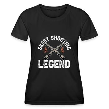 Shooting Skeet Clay Pigeon Shooting - Women's Functional T-Shirt - black - Front - AI Model Female 172 light (172cm)