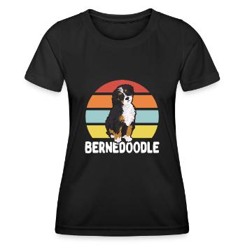 Bernedoodle Dog - Women's Functional T-Shirt - black - Front - AI Model Female 172 light (172cm)