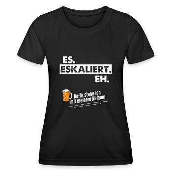 De toute façon, la situation s’aggrave - T-shirt sport Femme - noir - Devant - AI Model Female 172 light (172cm)