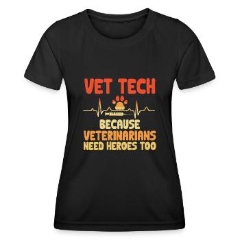 Vet Tech Veterinary Medicine Veterinary Technician - Women's Functional T-Shirt - black - Front - AI Model Female 172 light (172cm)