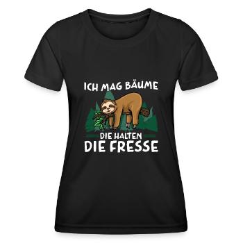 J’aime les arbres qui se taisent - T-shirt sport Femme - noir - Devant - AI Model Female 172 light (172cm)