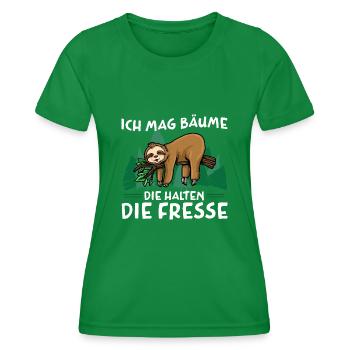 I like trees that keep their mouths shut - Women's Functional T-Shirt - kelly green - Front - AI Model Female 172 dark (172cm)