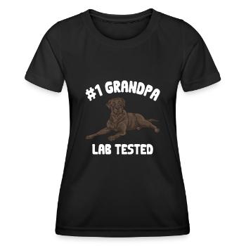 Chien Labrador Retriever brun chocolat - T-shirt sport Femme - noir - Devant - AI Model Female 172 light (172cm)