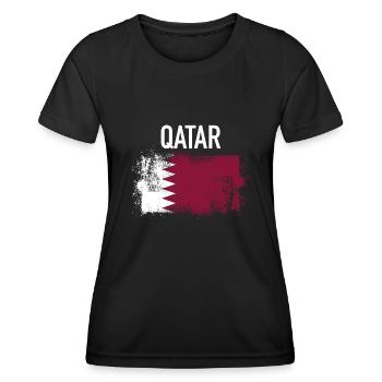 Katar - Frauen Funktions-T-Shirt - Schwarz - Vorne - AI Model Female 172 light (172cm)