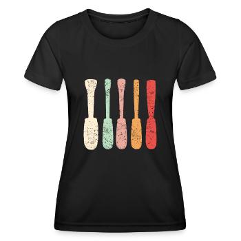 Charpentier sculpteur sur bois - T-shirt sport Femme - noir - Devant - AI Model Female 172 light (172cm)