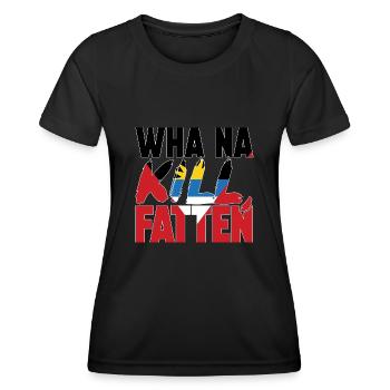 Flag of Antigua and Barbuda - Women's Functional T-Shirt - black - Front - AI Model Female 172 light (172cm)