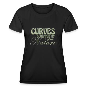 Kurviges Kükenkörper-Selbstvertrauen Natürliche Kurven - Frauen Funktions-T-Shirt - Schwarz - Vorne - AI Model Female 172 light (172cm)