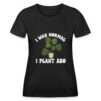 Monstera Deliciosa Albo Plante d’intérieur botanique - T-shirt sport Femme - noir - Devant - AI Model Female 172 light (172cm)