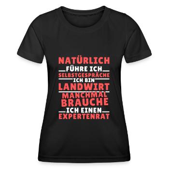 Ich führe Selbstgespräche - Landwirt Edition - Frauen Funktions-T-Shirt - Schwarz - Vorne - AI Model Female 172 light (172cm)