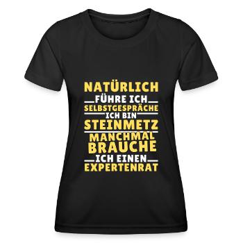 Ich führe Selbstgespräche - Steinmetz Edition - Frauen Funktions-T-Shirt - Schwarz - Vorne - AI Model Female 172 light (172cm)