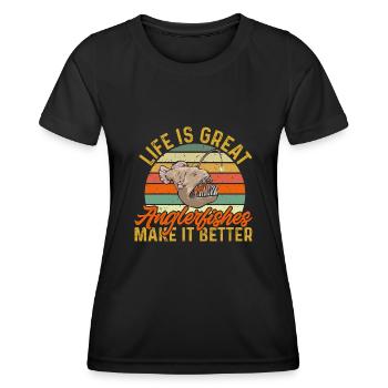 Frogfish Deep Sea Angler Angler Fish - Women's Functional T-Shirt - black - Front - AI Model Female 172 light (172cm)