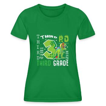 3. Klasse Dino T-Rex - Frauen Funktions-T-Shirt - Kelly Green - Vorne - AI Model Female 172 dark (172cm)
