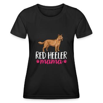 Bouvier australien Red Blue Heeler - T-shirt sport Femme - noir - Devant - AI Model Female 172 light (172cm)