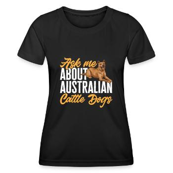 Australian Cattle Dog Red Blue Heeler - Frauen Funktions-T-Shirt - Schwarz - Vorne - AI Model Female 172 light (172cm)