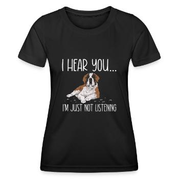 Saint-Bernard Chien Saint-Bernard - T-shirt sport Femme - noir - Devant - AI Model Female 172 light (172cm)